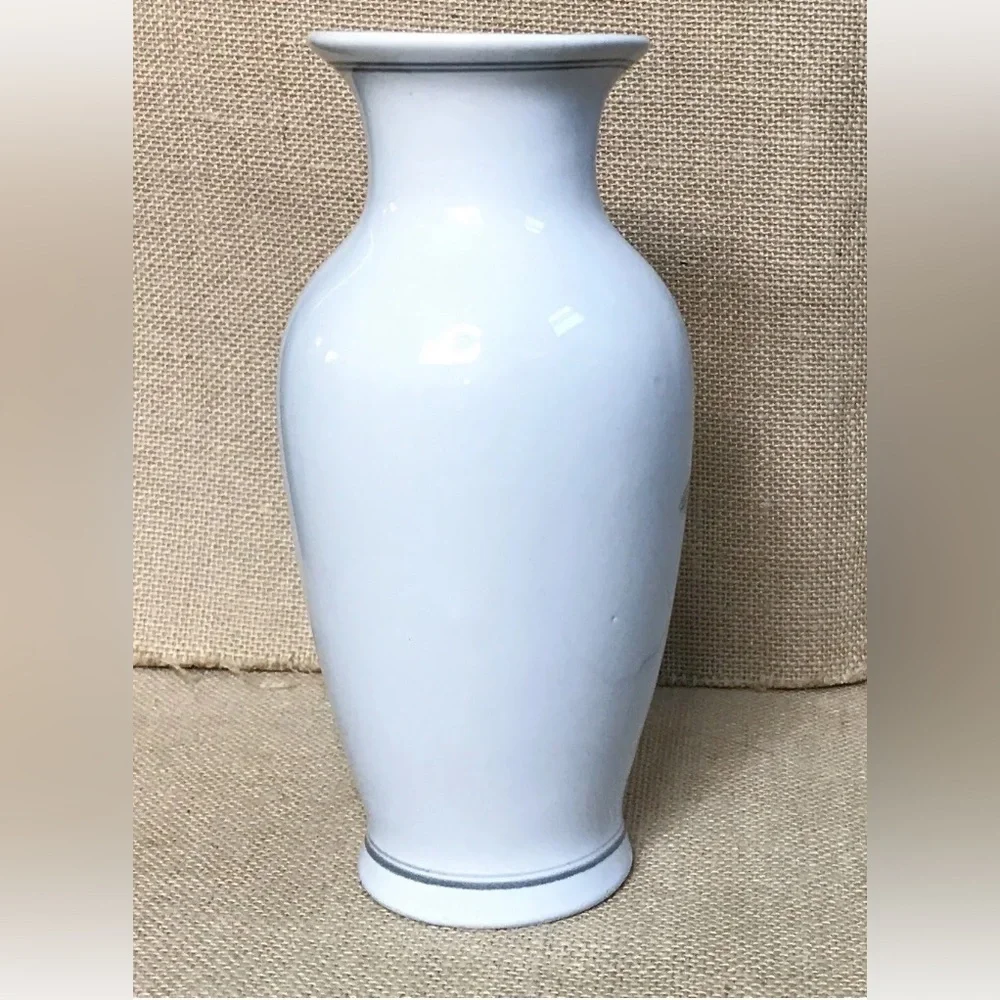 Floral Ceramic Vase Hand Painted Chrysanthemum Cottage Grandma Core Classic